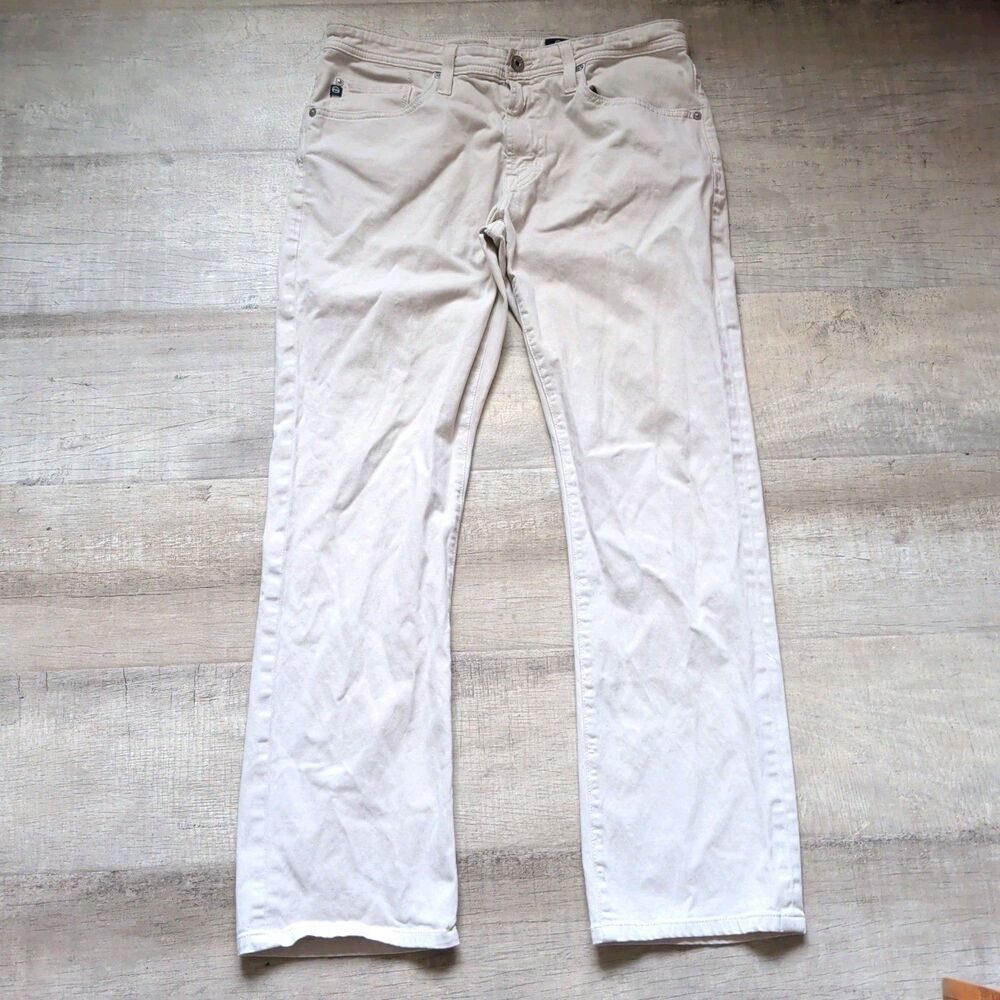 Adriano Goldschmied The Protege Straight Jeans Men's 34x34 Beige - Picture 1 of 8